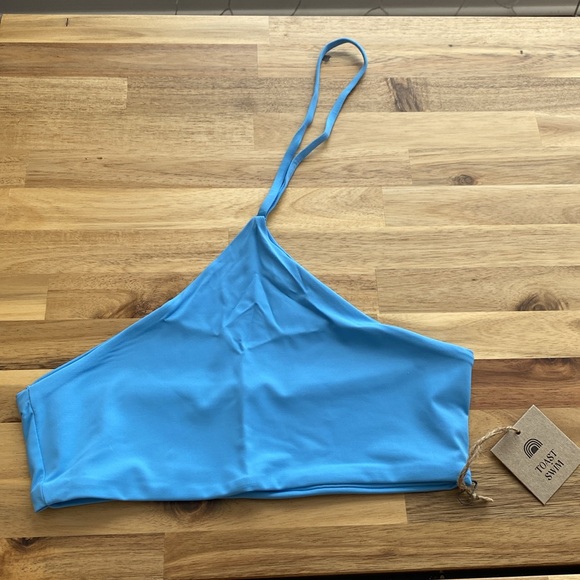 🆕 FREE PEOPLE X TOAST Signature Apex Top in Sky - Picture 1 of 5